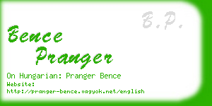 bence pranger business card